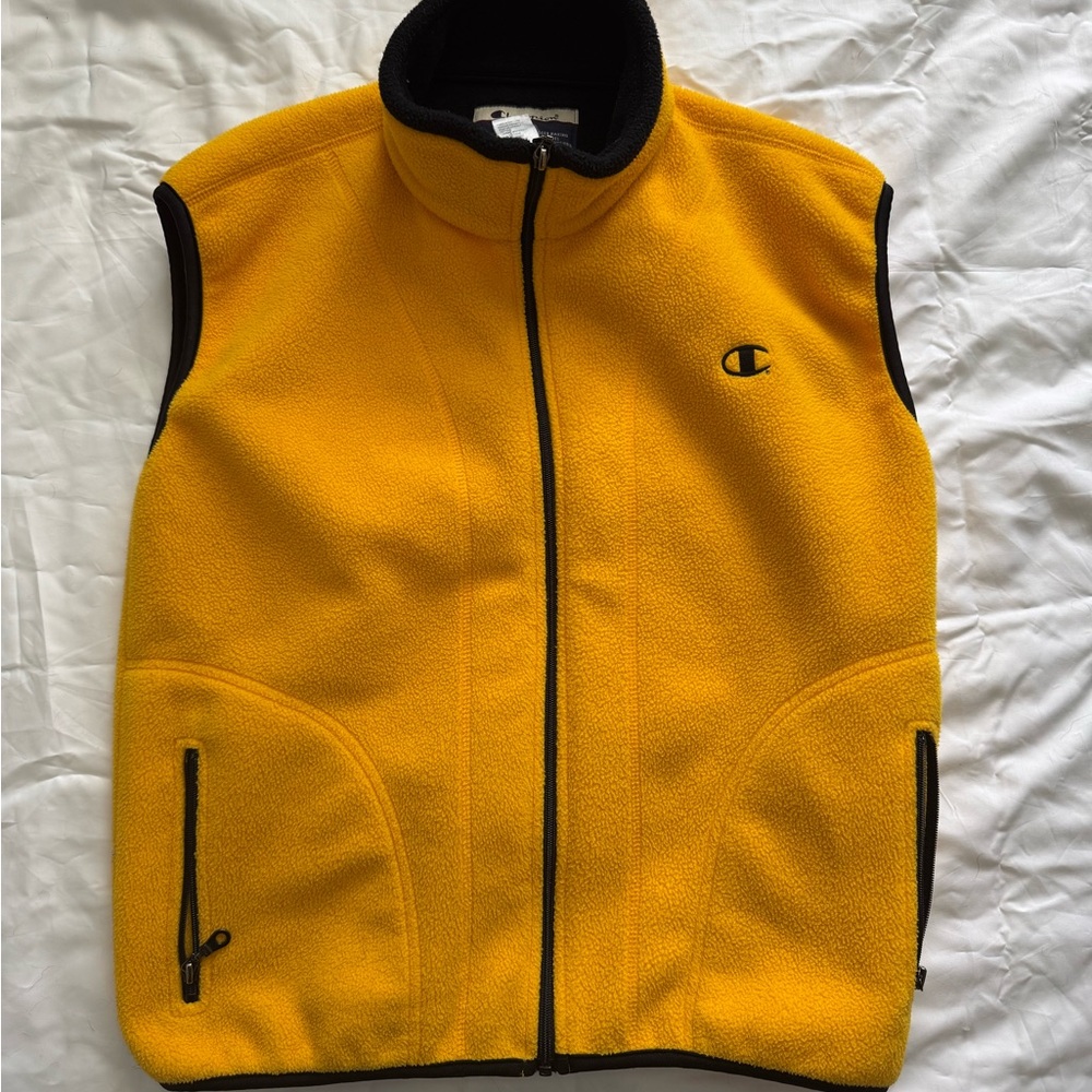 Vintage Champion Yellow Fleece Vest